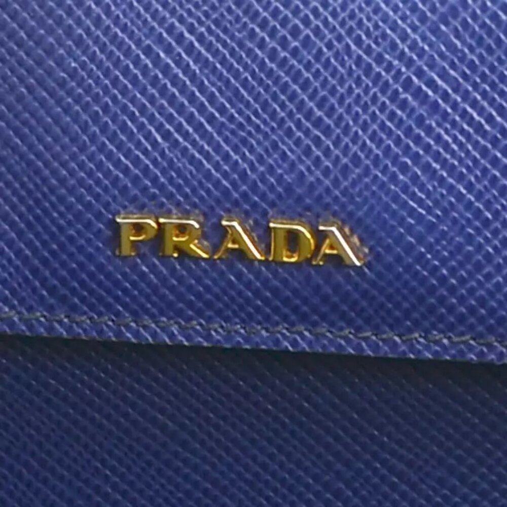 Auth PRADA Handbag Blue Leather - Picture 7 of 14